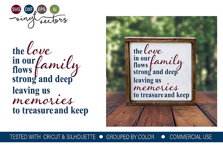 The love in our family DXF SVG Cut File