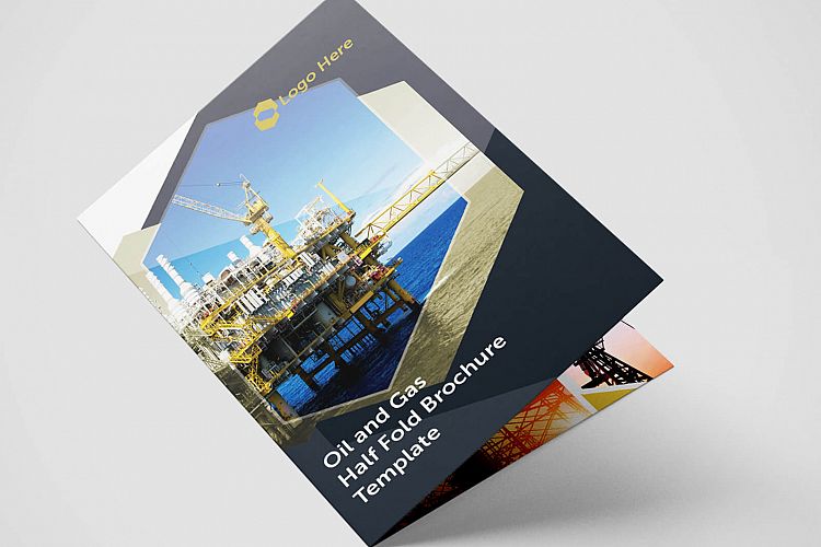 Half Fold Oil and Gas Brochure Template