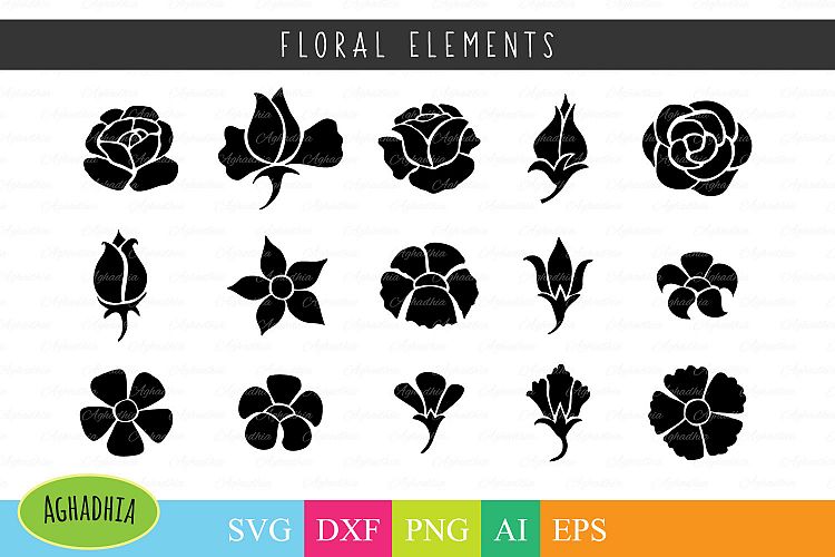 Flower Icon / Floral Element / Flower Buds / Flower Blossom SVG PNG DFX Ai and EPS