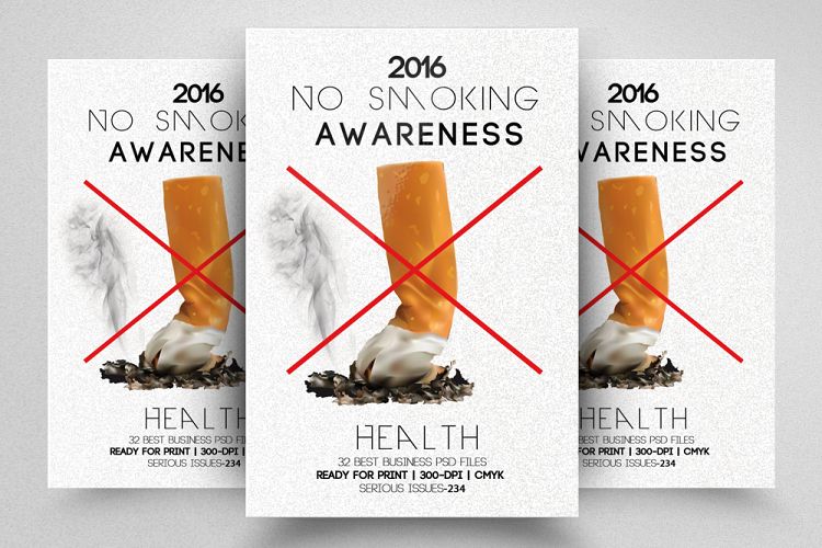 No Smoking Campaign Flyer Template