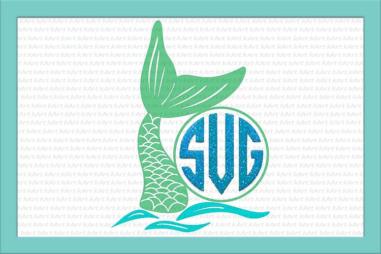 Download Mermaid Monogram Fish tail Monogram SVG DXF PNG EPS JPG cutt