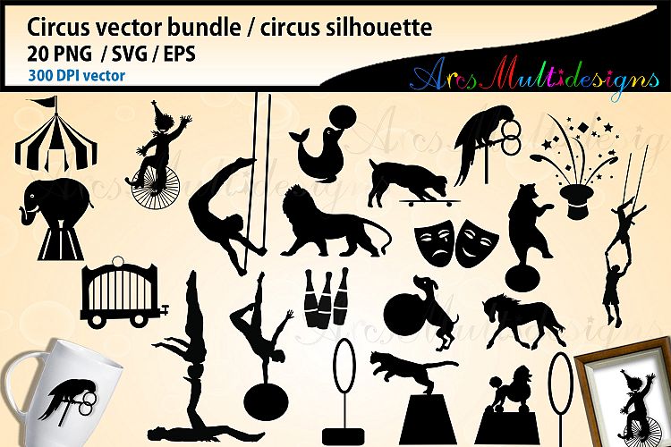 Circus SVG bundle, Circus silhouette vector, circus vector