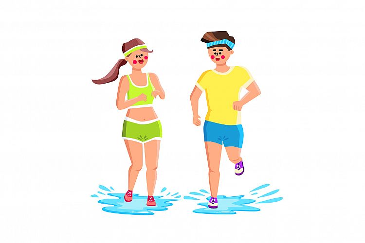 Water Shoes Wear Sportspeople For Running Vector example image 1