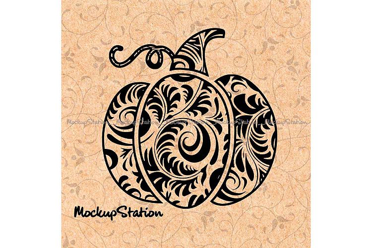 Pumpkin Floral Mandala Zentangle Doodle Boho Fall Decor svg