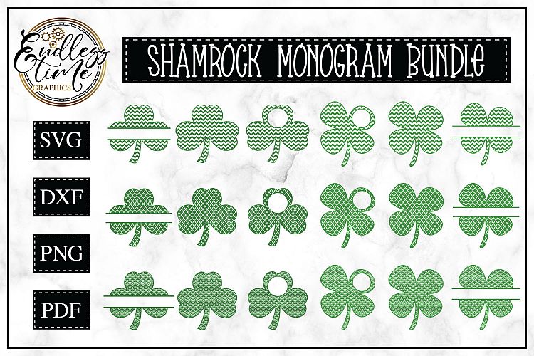 Download Shamrock and Clover Monogram Frame SVG Bundle (60513 ...