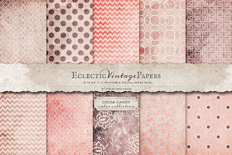 Vintage Printable Papers - Cocoa Candy