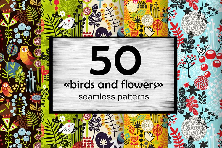 Big set of floral patterns