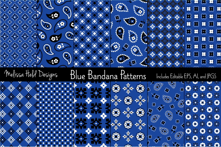 Blue Bandana Patterns