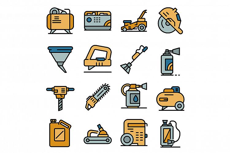 Gasoline tools icons set vector flat example image 1