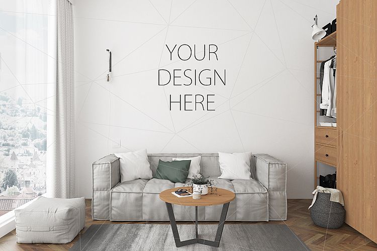 Interior mockup - artwork background