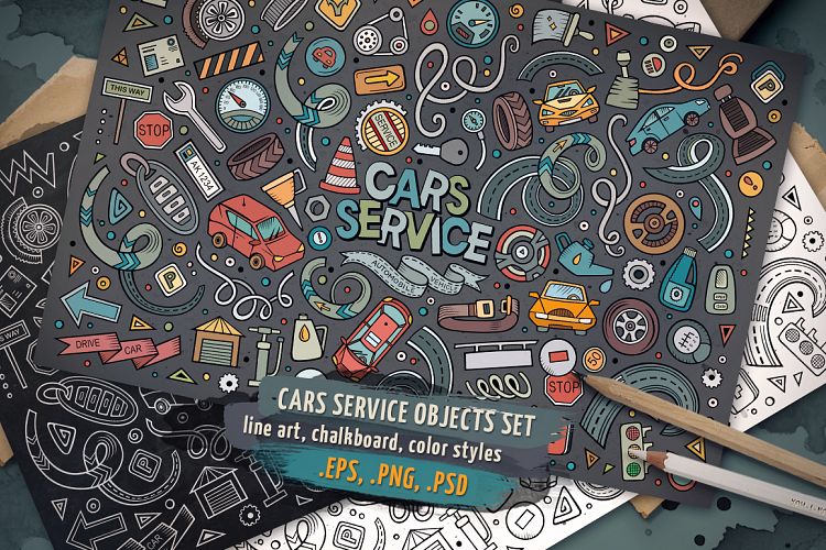 Cars Service Objects Set