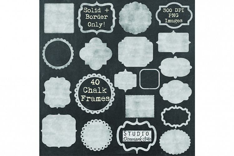 Chalk Frames Clipart - 20 Chalkboard Clipart Labels / Tags
