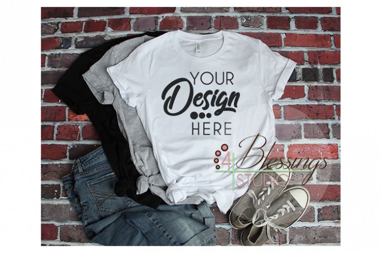 Bella Canvas 3001 Mockup T Shirts Multiple Mock up Brick