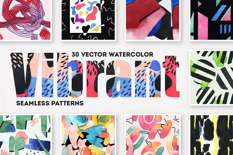Vibrant Watercolor Patterns