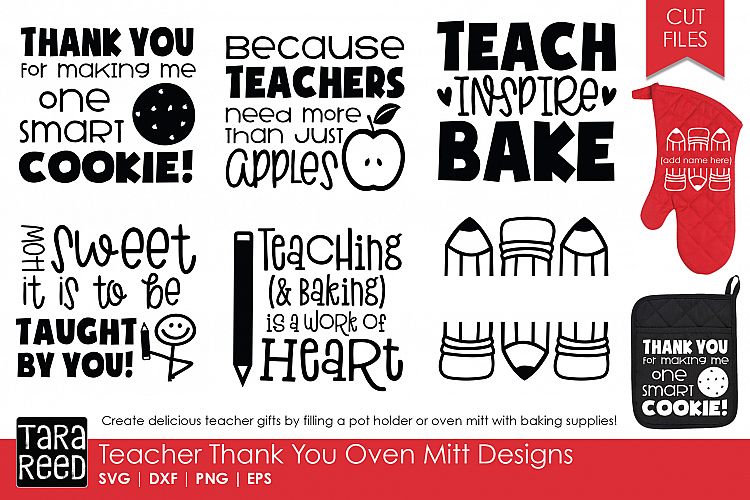 Download Teacher Thank You Oven Mitts - Teacher SVG files 4 Crafters (167812) | Cut Files | Design Bundles