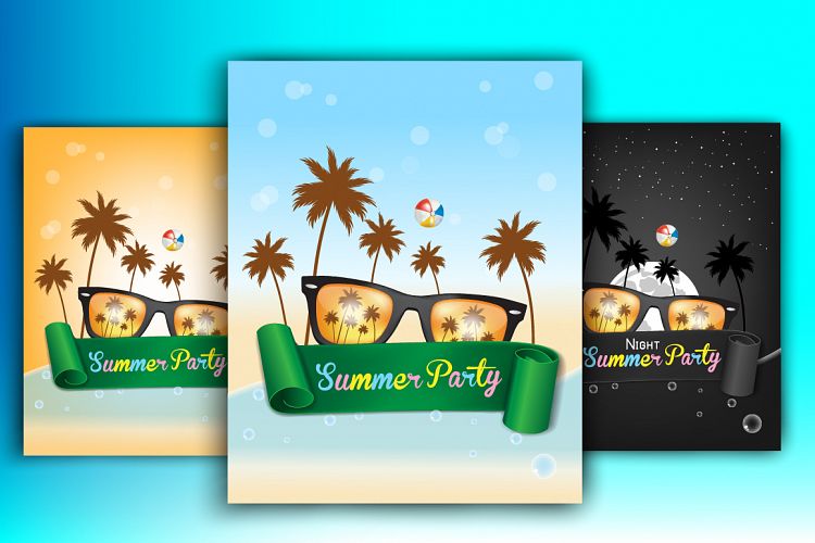3 Summer Party Posters