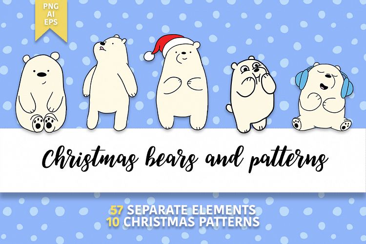 Christmas bears and patterns