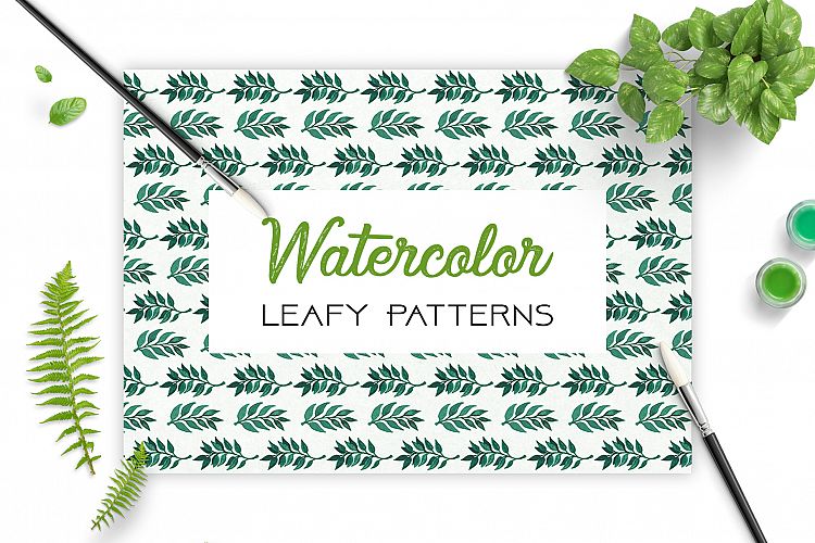 Leaves Patterns in Watercolor