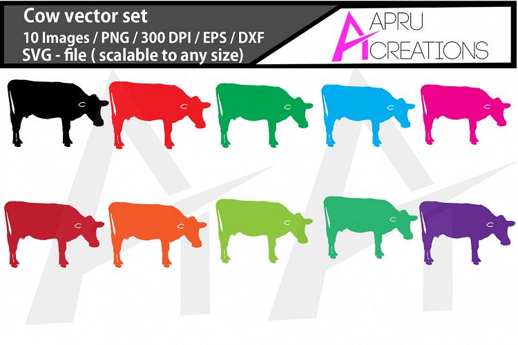 cow silhouette, color cow silhouette, / commercial use / cow animal silhouette, cow clipart, cow svg, eps, dxf, png image, cow vectors icon