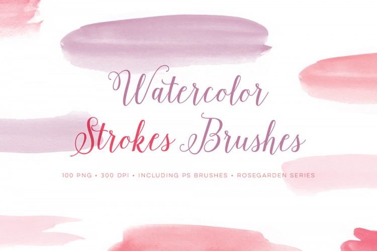 Watercolour Photoshop brushes brush strokes with bonus PNG