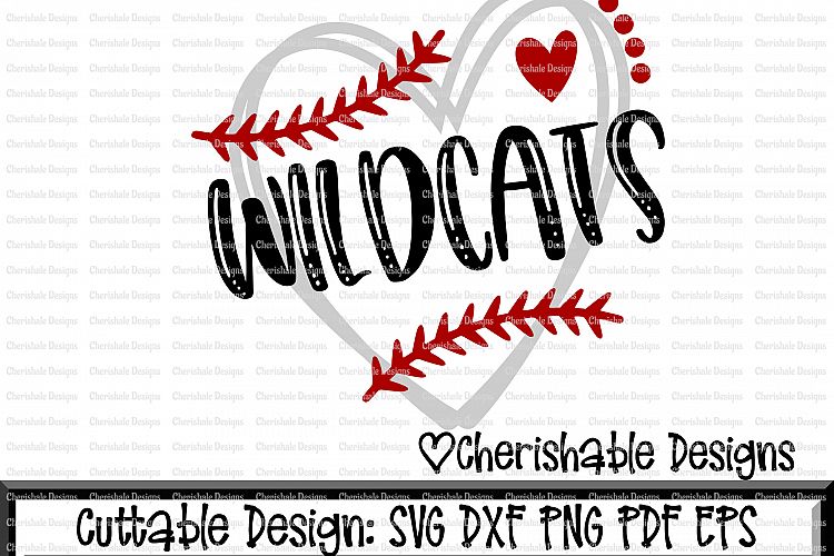 Baseball Svg, Softball Svg, Wildcats Baseball Cutting file, heart frame baseball, dxf pattern, svg pattern, Cricut instant download