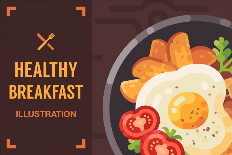 Healthy breakfast illustration