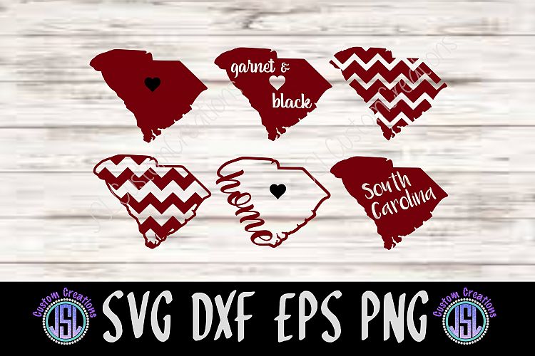 South Carolina Set of 6 State Bundle | SVG DXF EPS PNG Files