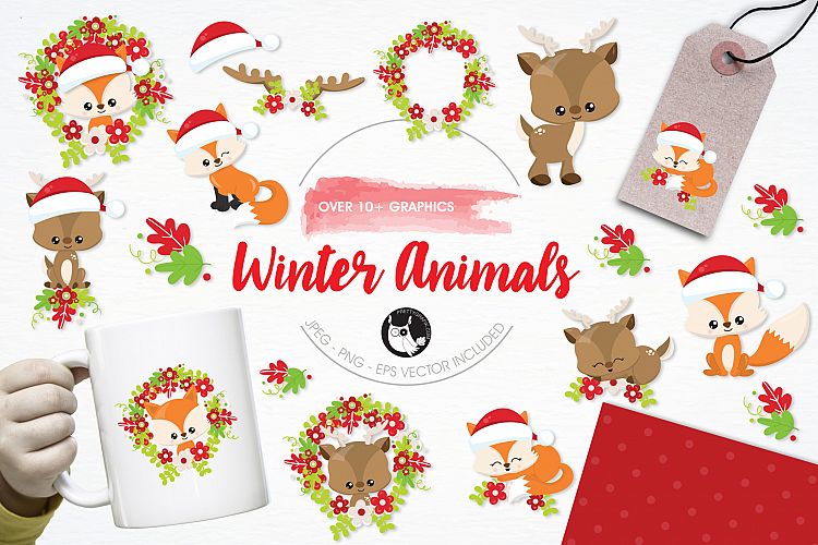 Winter Animals graphics and illustrations