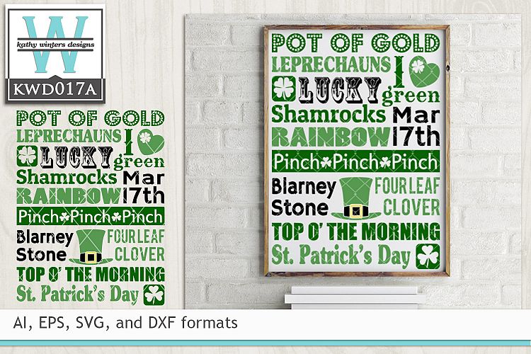 St. Patrick's SVG - St. Patrick's Day Subway Art example image 1