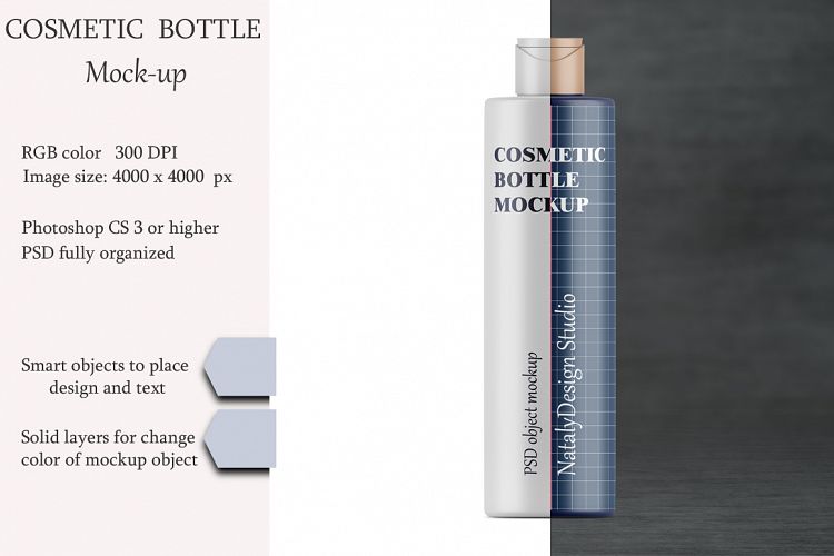 Cosmetic bottle mockup. Product mockup.