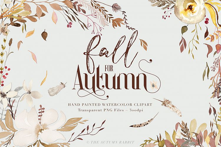 Fall for Autumn - Watercolor Clipart