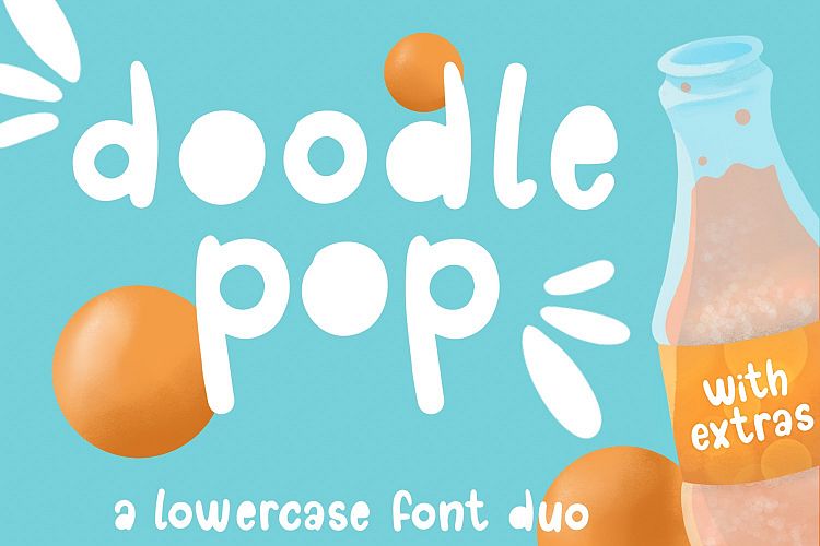 Doodle pop - a cute interchangeable lowercase font duo