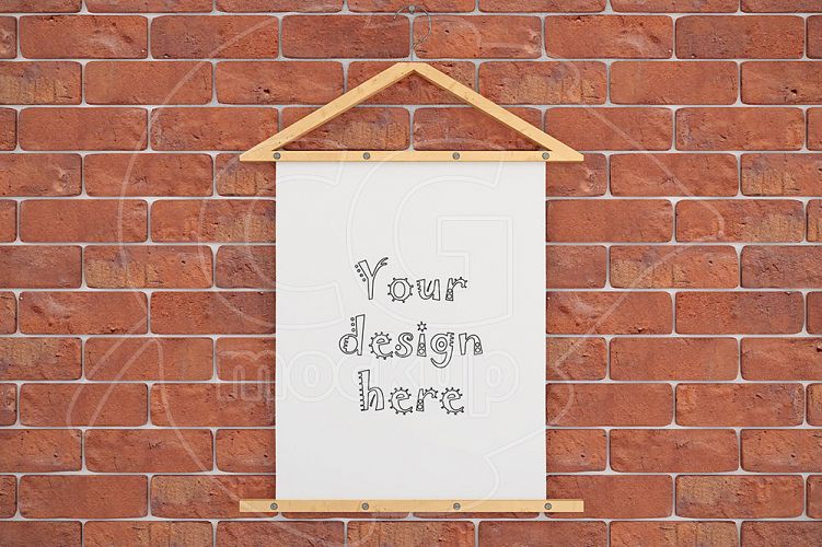 Poster mockup 8x10 brick wall