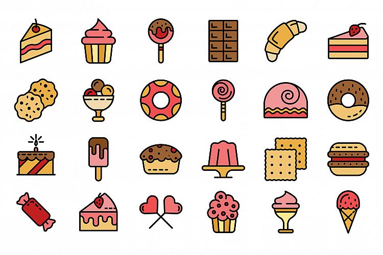Confectionery icons vector flat example image 1