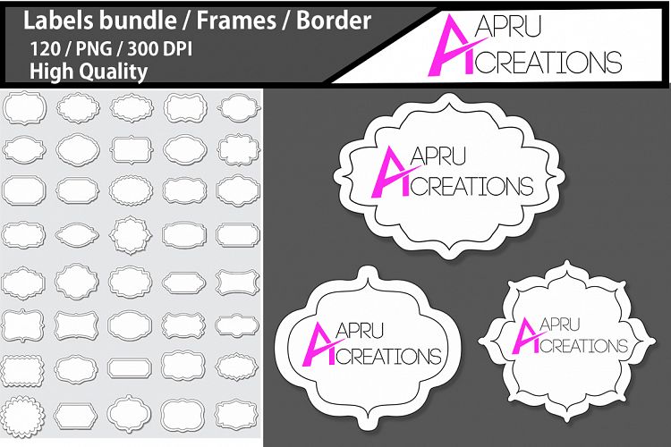 frames and Label 2 line 3D frames clipart / label  high quality 120 / borders / printable high quality designs / hand drawn frames / commercial use