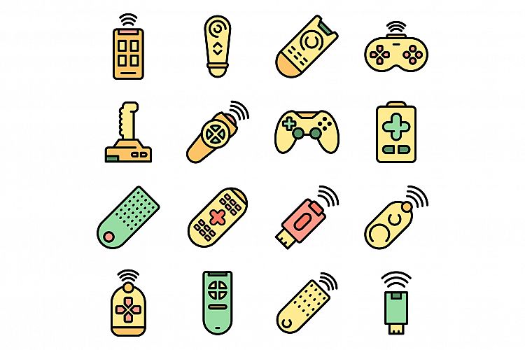 Remote control icons set vector flat example image 1