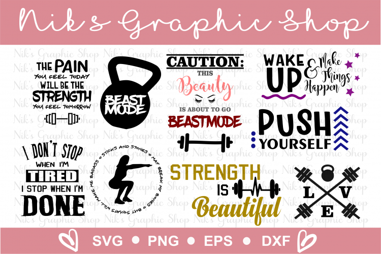 Fitness Bundle Svgs, Workout Svgs, Fitness Svgs, Exercise