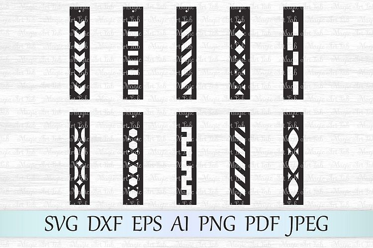 Rectangle earrings SVG, Earrings cut files, Pattern earrings