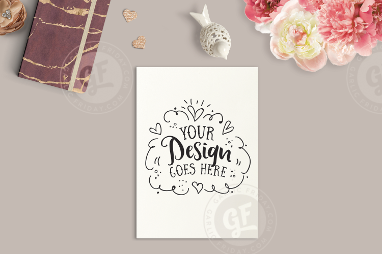 Feminine A4 Mockup - Burgundy Styled Desktop Scene
