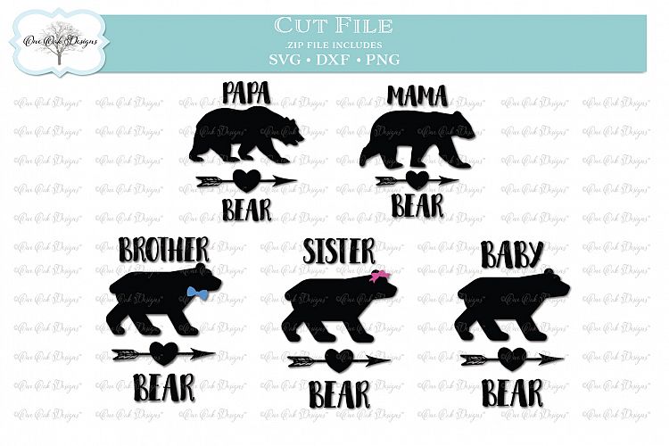 Bear Family SVG DXF PNG