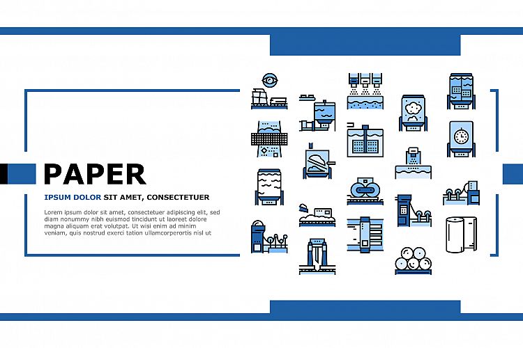 Paper Production Plant Landing Header Vector example image 1