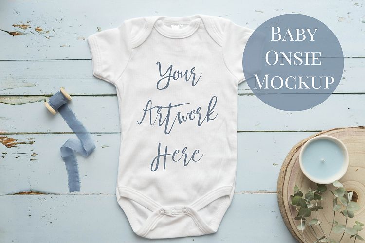 Onsie, Infant bodysuit Mockup