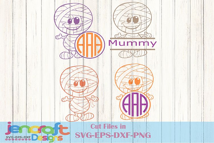 Halloween Mummy SVG Monogram Frame Cut File Designs