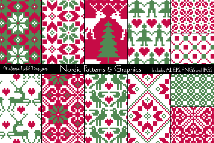 Seamless Nordic Patterns & Graphics
