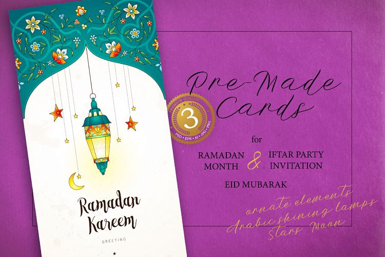 2. Set Of Ramadan Pre-Made Cards