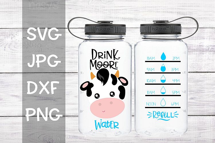 Drink Moore water, Cow, water tracker, SVG