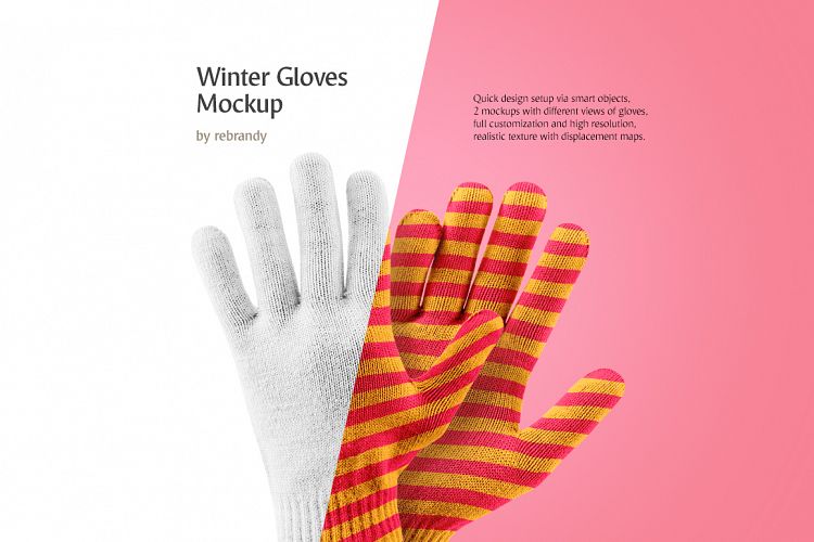 Winter Gloves Mockup