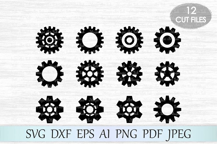 Gears SVG, Gears Silhouette, Gears cut, Steampunk svg, Silhouette Cut Files, Gear clipart, Steampunk cut file, Gears vector , For Cutting Machines