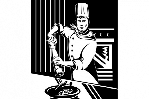 Chef Cook Baker Holding Pepper Shaker example image 1
