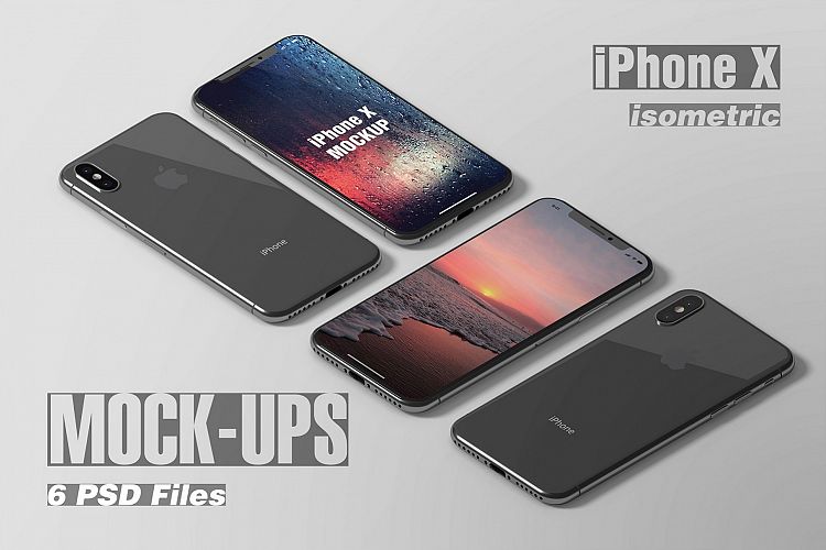 Isometric iPhone X Mockup